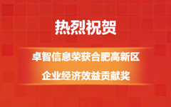 熱烈祝賀!卓智信息榮獲合肥高(gāo)新區(qū)企業經濟效益貢獻獎